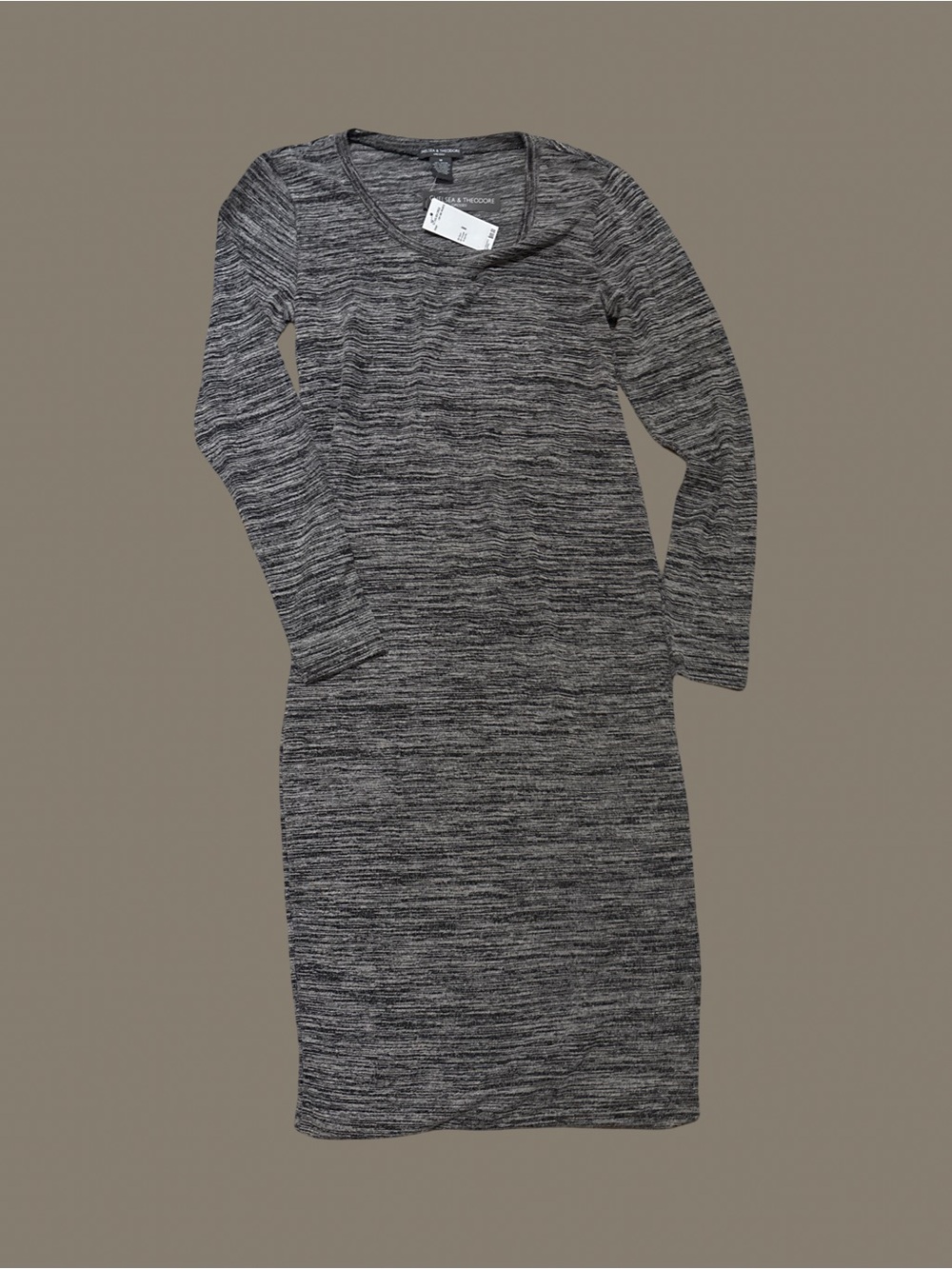 Chelsea & Theodore Long Sleeve Sweater Dress - Gray Space Dye (NWT)